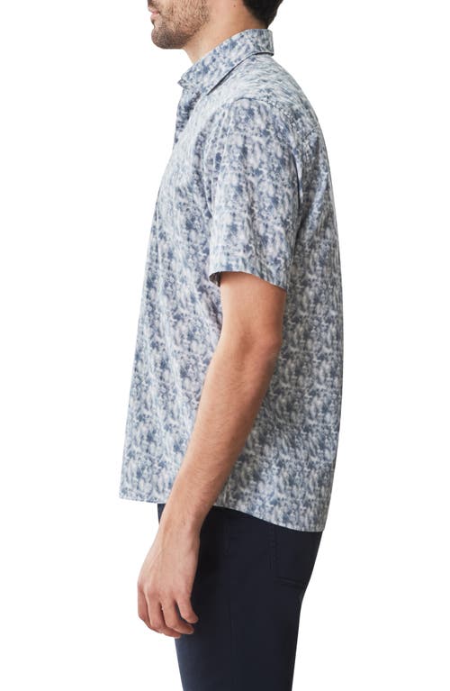 Robert Barakett Mccann Short Sleeve Woven Button-up Shirt In Blue
