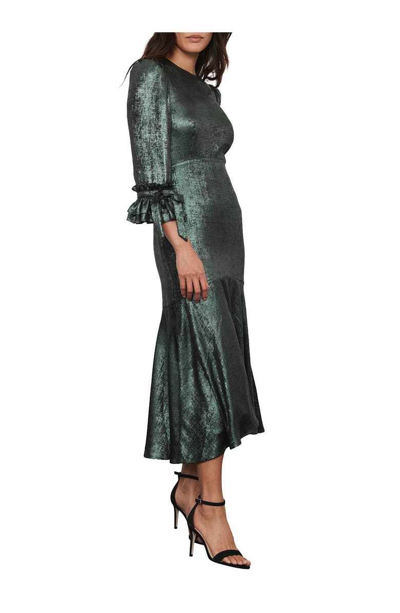 MINT VELVET Metallic Midi Dress, Alternate, color, Green