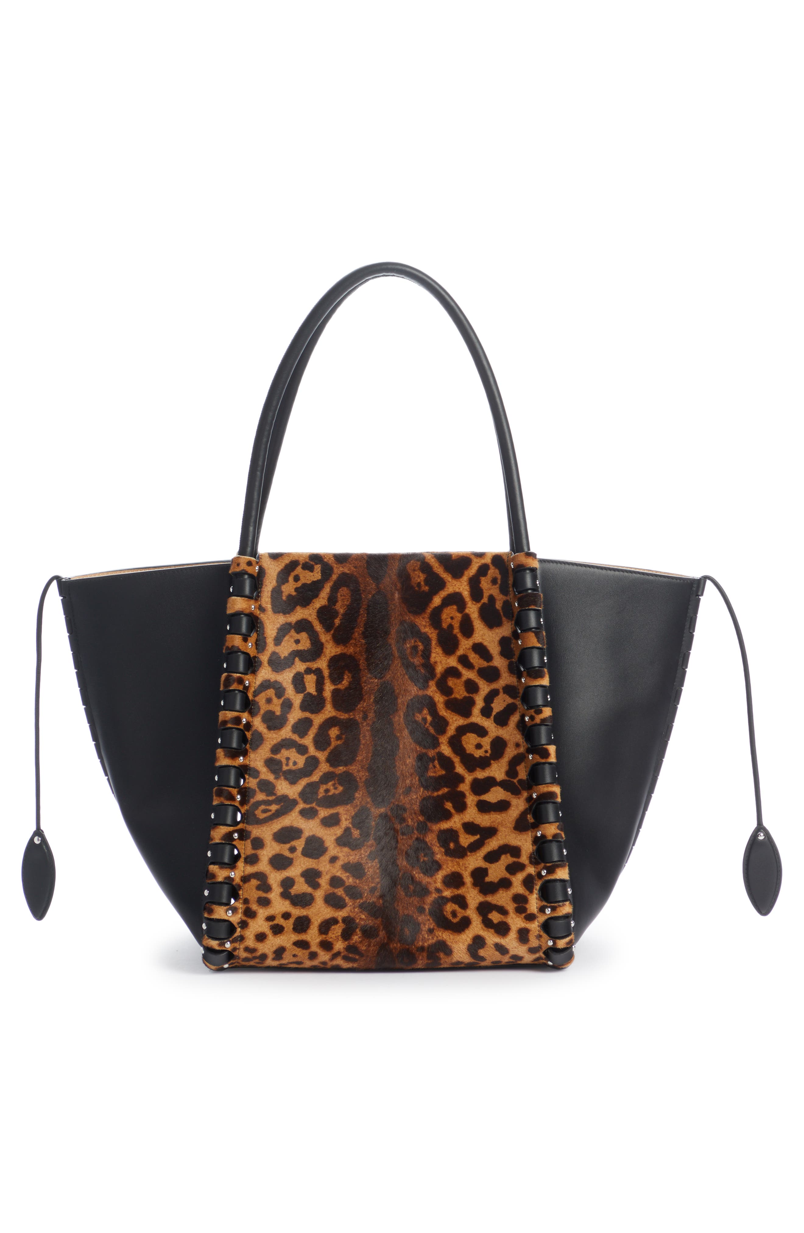 Alaïa Hinge Medium Leopard Print Leather Tote, Alternate, color, 