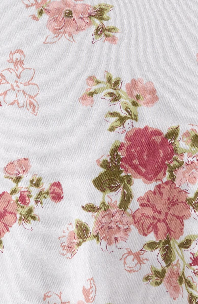 Nordstrom Floral Ruffle Zip-Up Cotton Footie, Alternate, color, Purple Hint Agnes Floral