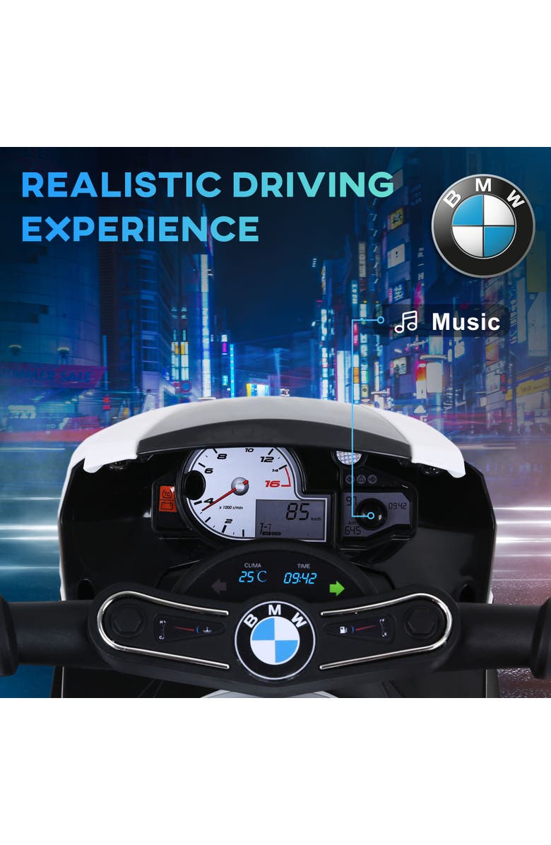 Aosom 6V Licensed BMW Ride On Motorcycle with Headlight, Music, Alternate, color, Black