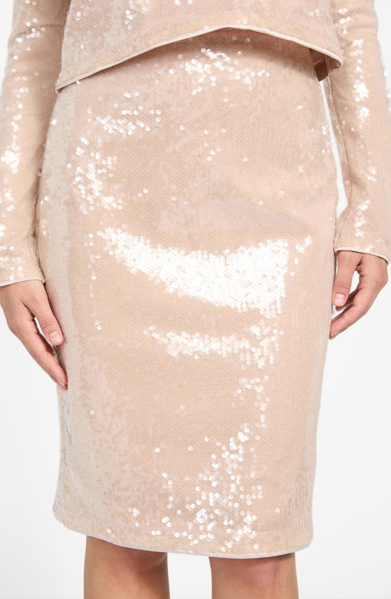 GUESS Lavinia Sequin Pencil Skirt, Alternate, color, Beige