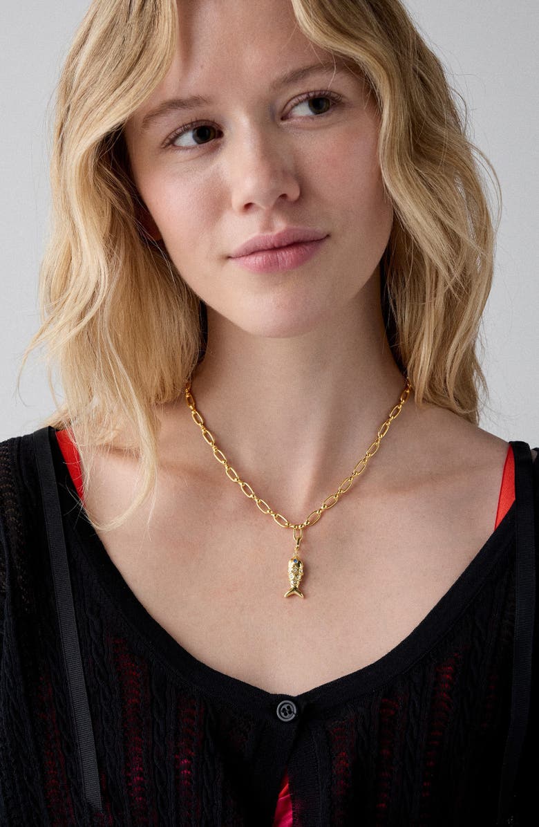 Kate Spade New York one in a million pavé crystal fish charm, Alternate, color, Clear Multi