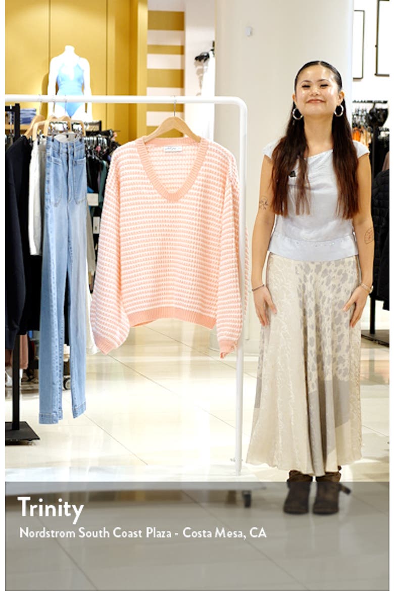 Becca Stripe One-Shoulder Sweater video