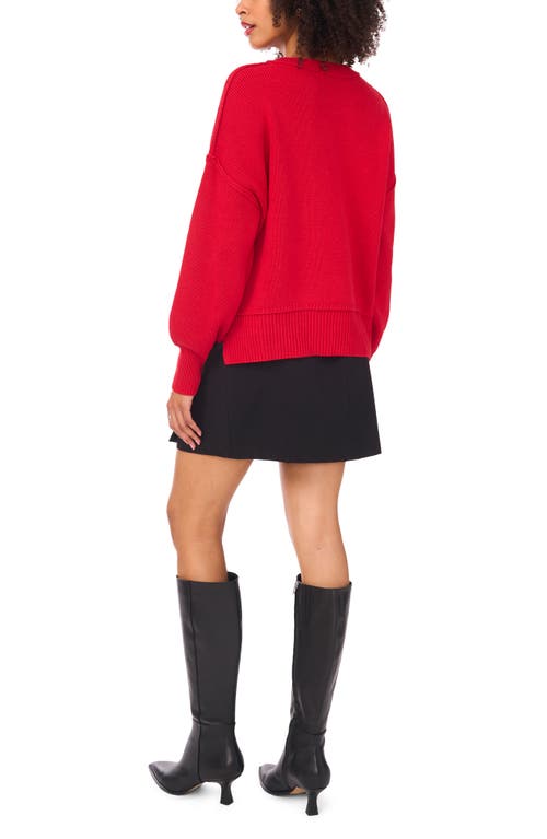 1.state Relaxed Crewneck Sweater In Red