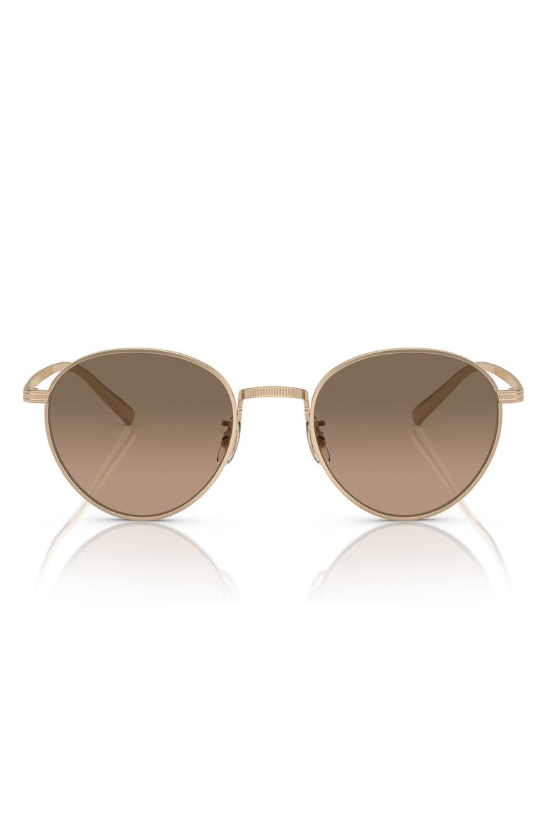 Oliver Peoples 49mm Small Polarized Phantos Sunglasses, Alternate, color, Gold