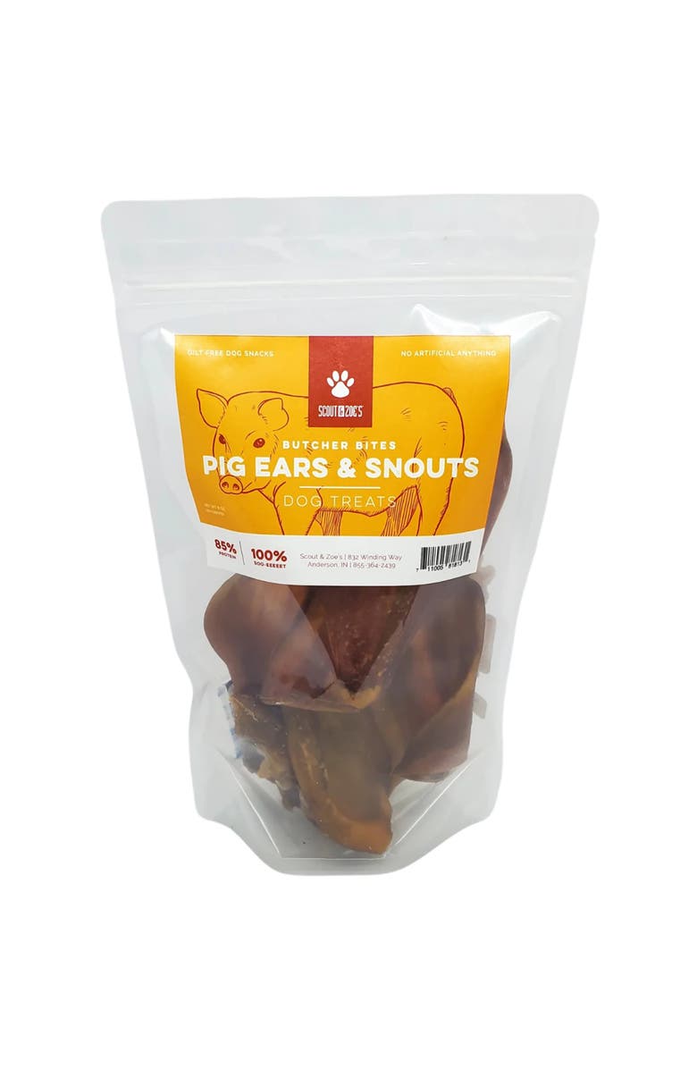 Scout & Zoe's Pig Ears & Snouts, 3 Packs, 4oz Bags, Dog Treats, Crunchy Butcher, Alternate, color, Multicolored