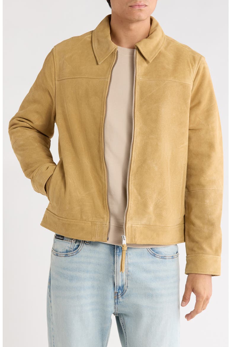 Rhone Suede Jacket, Main, color, DESERT BROWN