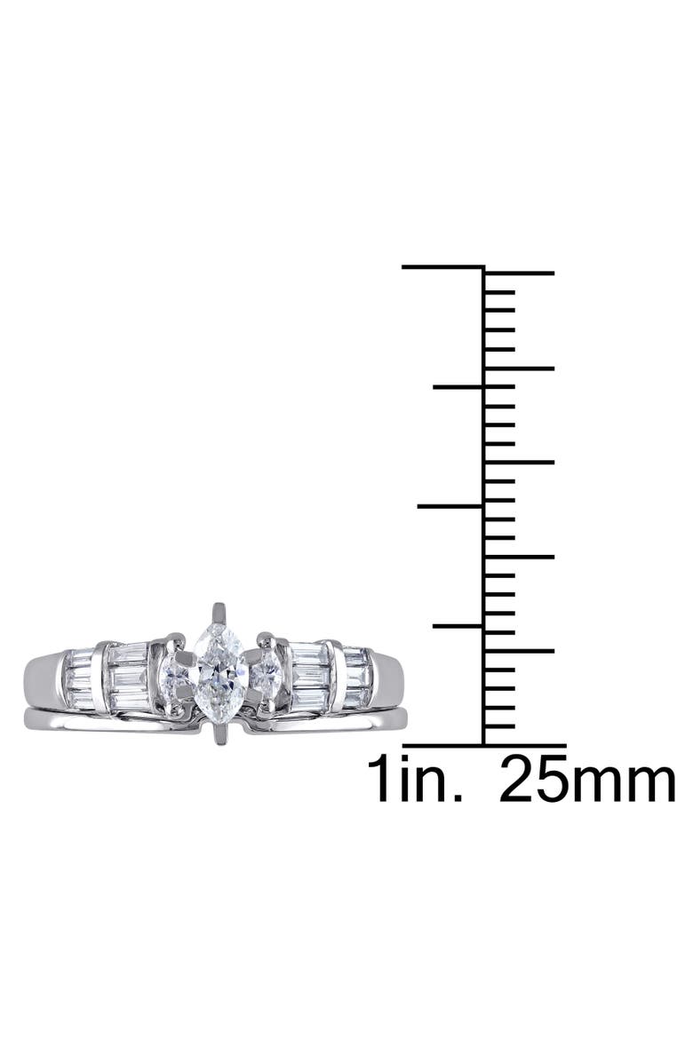 Julianna B. Diamond Multi-Cut Bridal Ring Set 10k, Alternate, color, 10K White Gold