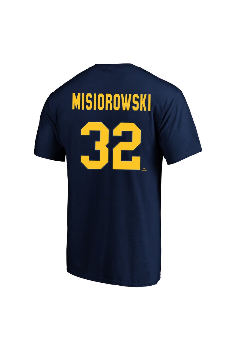Men's Fanatics Jacob Misiorowski Navy Milwaukee Brewers Big & Tall Name & Number T-Shirt, Alternate, color, Navy