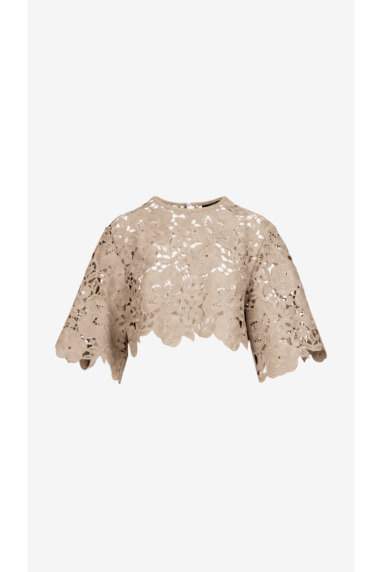 Lace Tee, Alternate, color, Latte