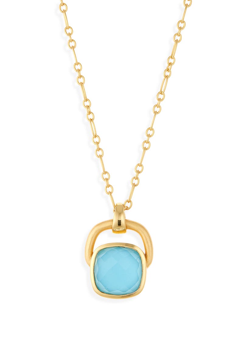 Monterey Long Pendant Necklace, Main, color, IRIDESCENT TURQUOISE/ GOLD