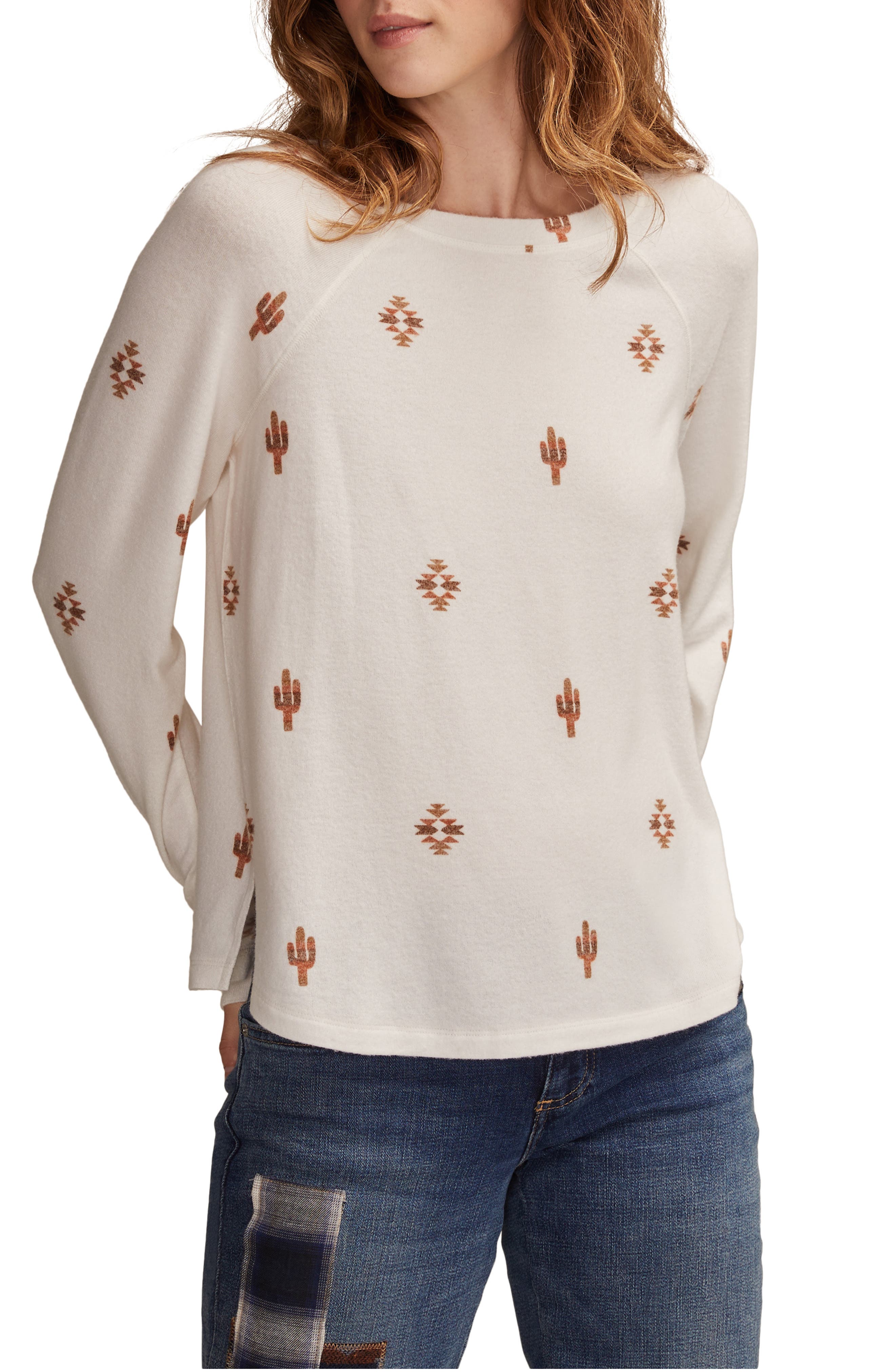 Lucky Brand Cloud Raglan Sleeve Knit Top