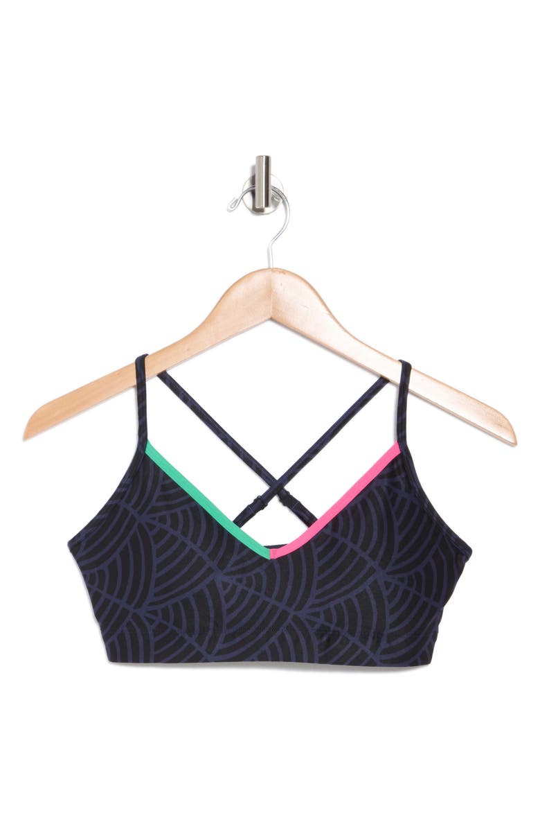 PUMA LemLem Low Impact Sports Bra, Alternate, color, Puma Navy-Puma Black