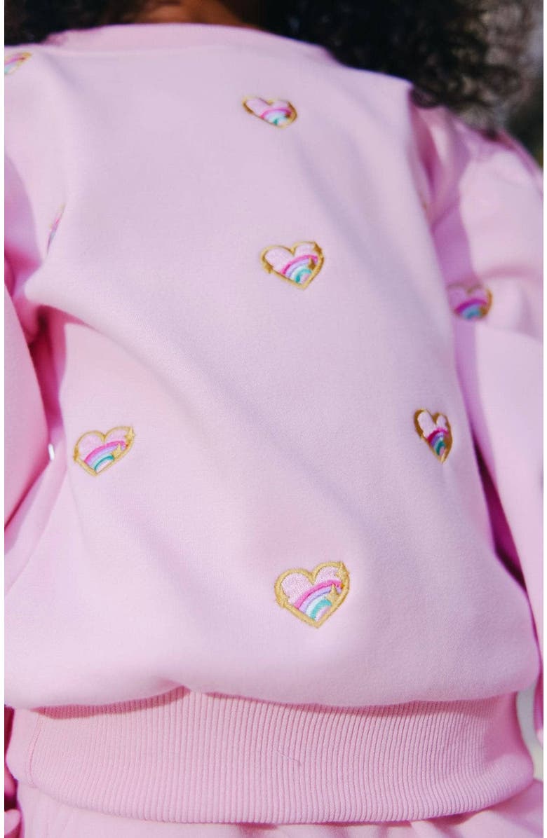 Lola + The Boys Embroidered Heart All Over Set, Alternate, color, Pink