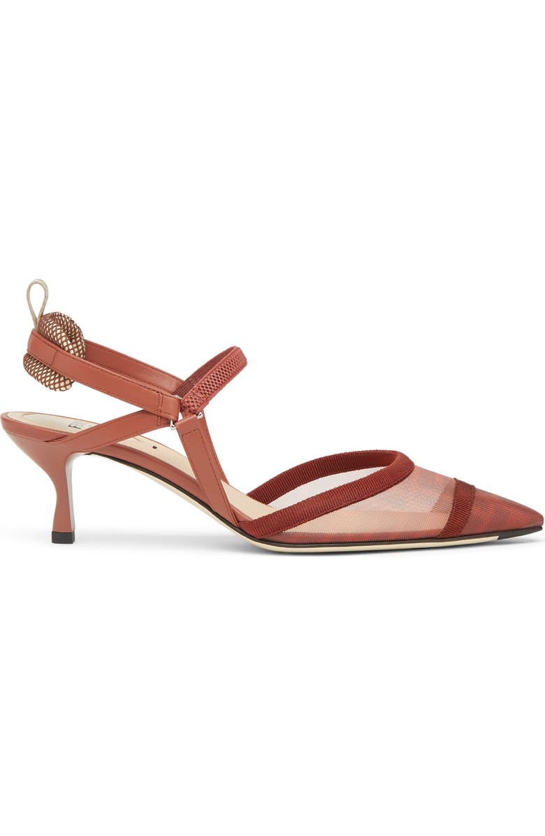 Fendi Colibrì Lite Pointed Toe Slingback Pump, Alternate, color, Brown