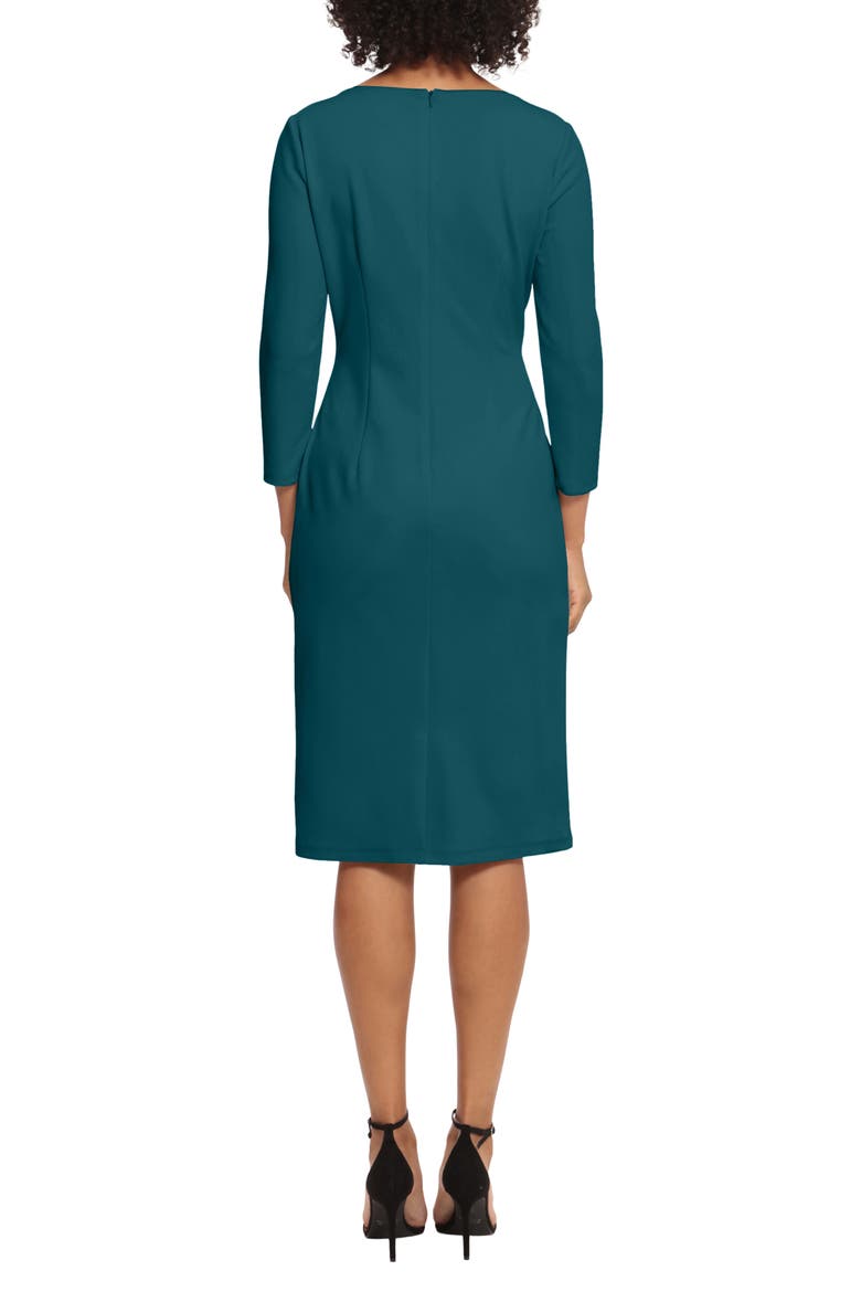 Scuba Knit Sheath Dress, Alternate, color, DEEP TEAL