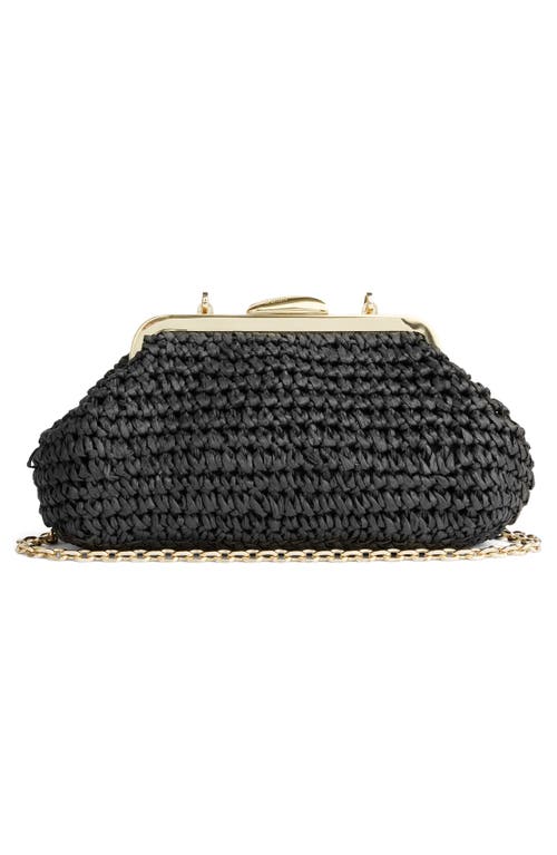 Lk Bennett Alexa Frame Clutch In Black