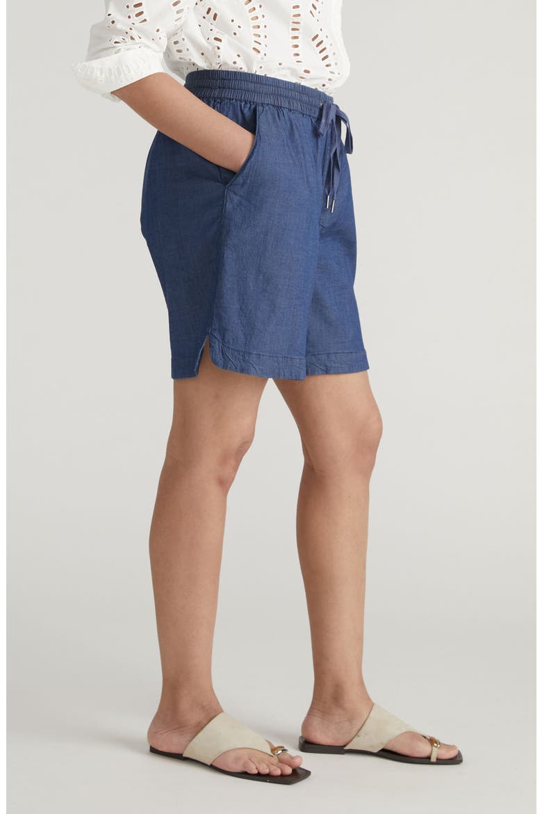 Perfect Stretch Tencel™ Lyocell Chambray Shorts, Alternate, color, MIDNIGHT BLUE