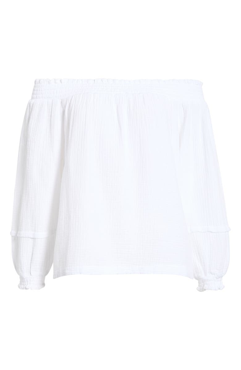 Splendid Adele Off the Shoulder Cotton Top, Main, color, White