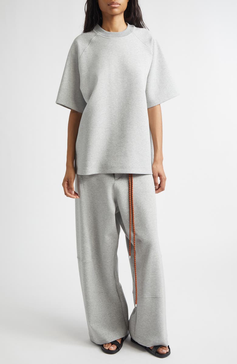 PLAN C Cotton Blend Scuba Knit Sweatshirt, Alternate, color, Granite Grey Melange