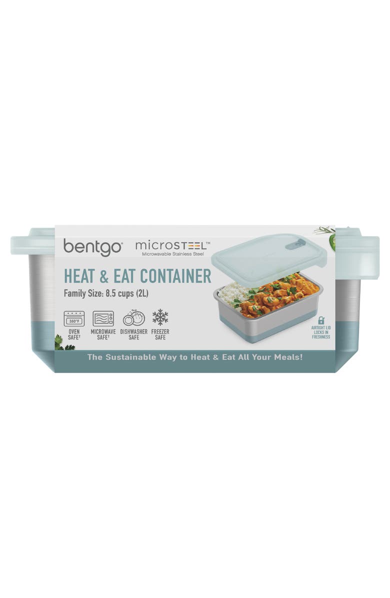 BENTGO MicroSteel Heat & Eat Container - Lunch Size 3 Cups - Aqua, Main, color, Aqua
