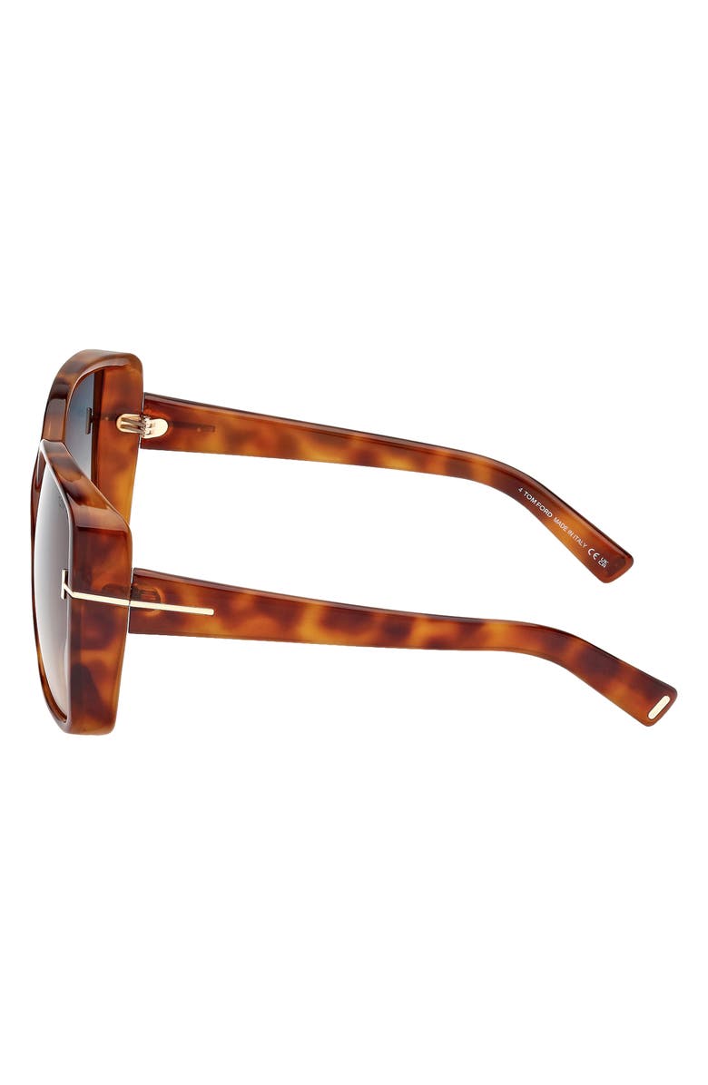 TOM FORD Yvonne 63mm Oversize Gradient Butterfly Sunglasses, Alternate, color, Blonde Havana / Gradient Green