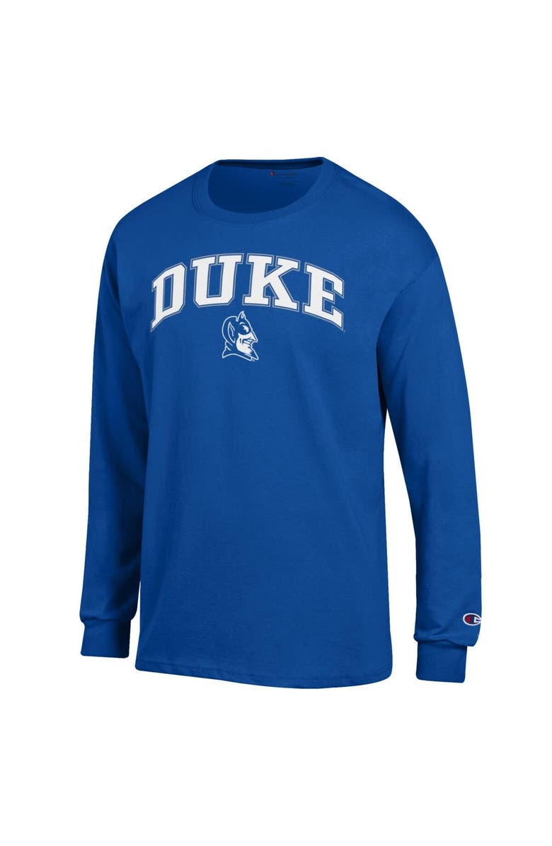 Champion Men's Champion  Royal Duke Blue Devils Arch Over Logo Long Sleeve T-Shirt, Alternate, color, Royal