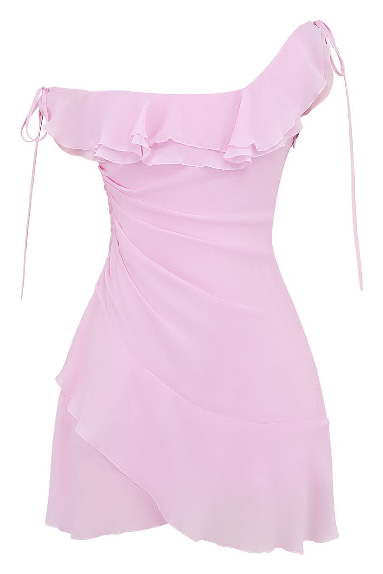 Kalena Layered One-Shoulder Georgette Minidress, Alternate, color, PIROUTTE