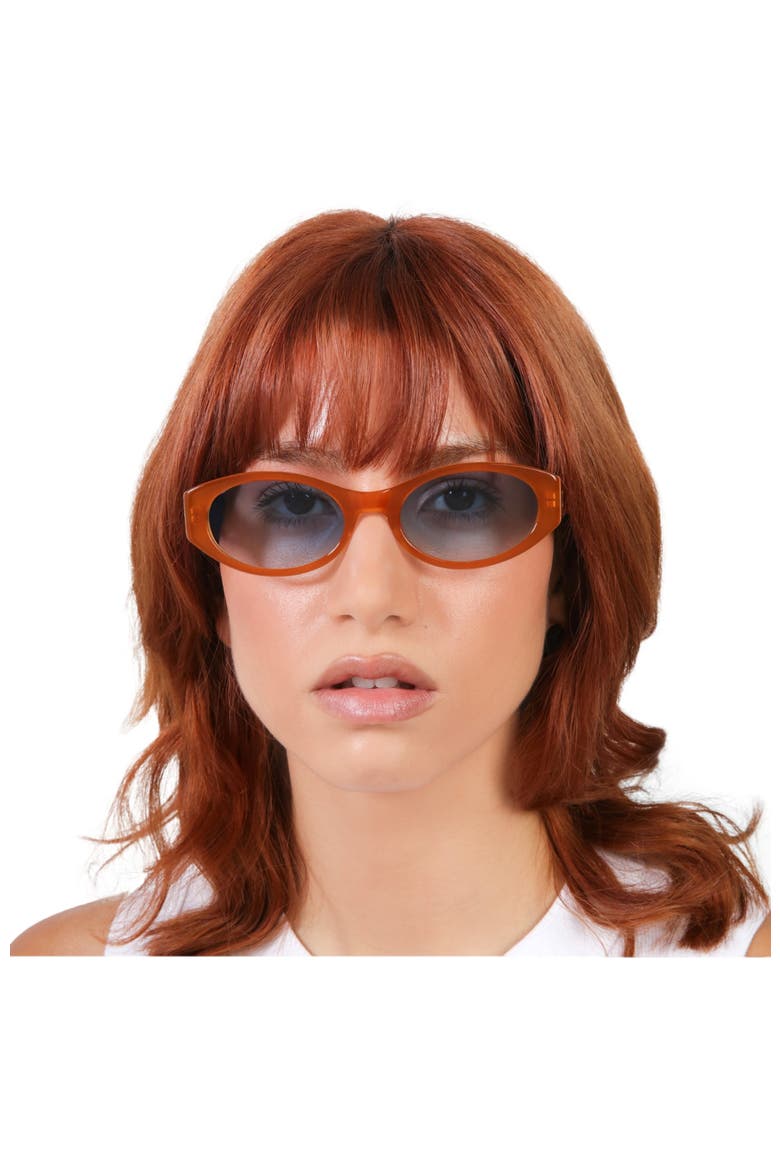Exumas Sunglasses, Alternate, color, Tangerine / Blue