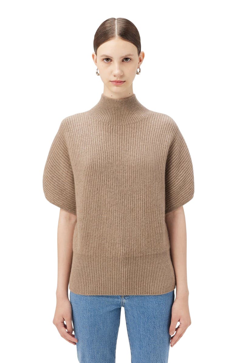 GOBI Mongolian Cashmere Cashmere Short-Sleeve Turtleneck, Main, color, 