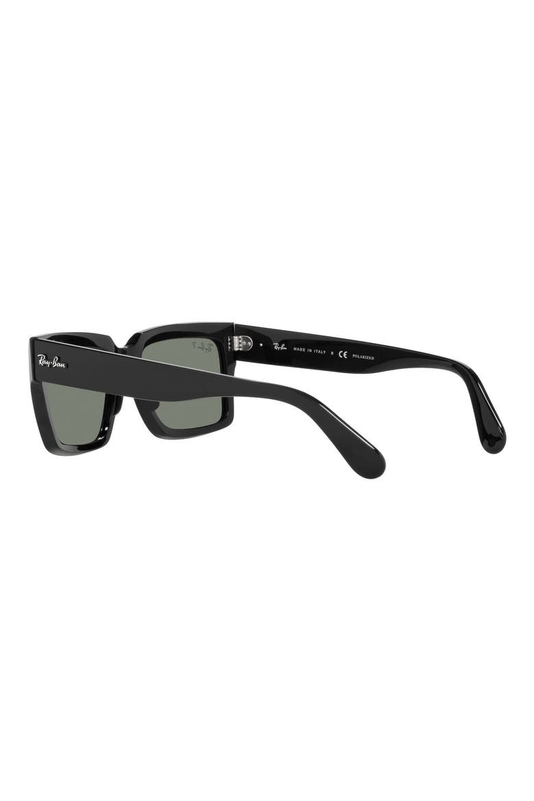 Inverness 54mm Polarized Pillow Sunglasses, Alternate, color, BLACK / POLARIZED GREEN
