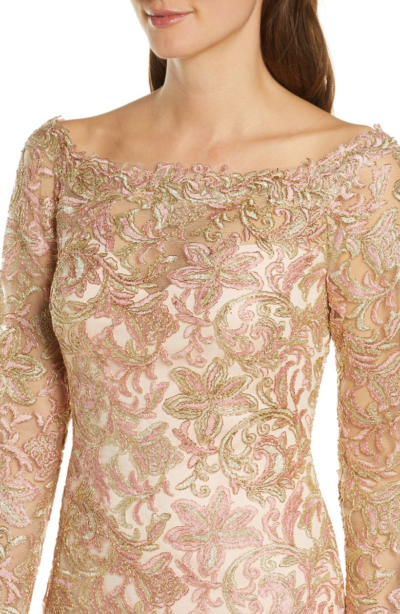Tadashi Shoji Long Sleeve Embroidered Lace Cocktail Dress, Alternate, color, 