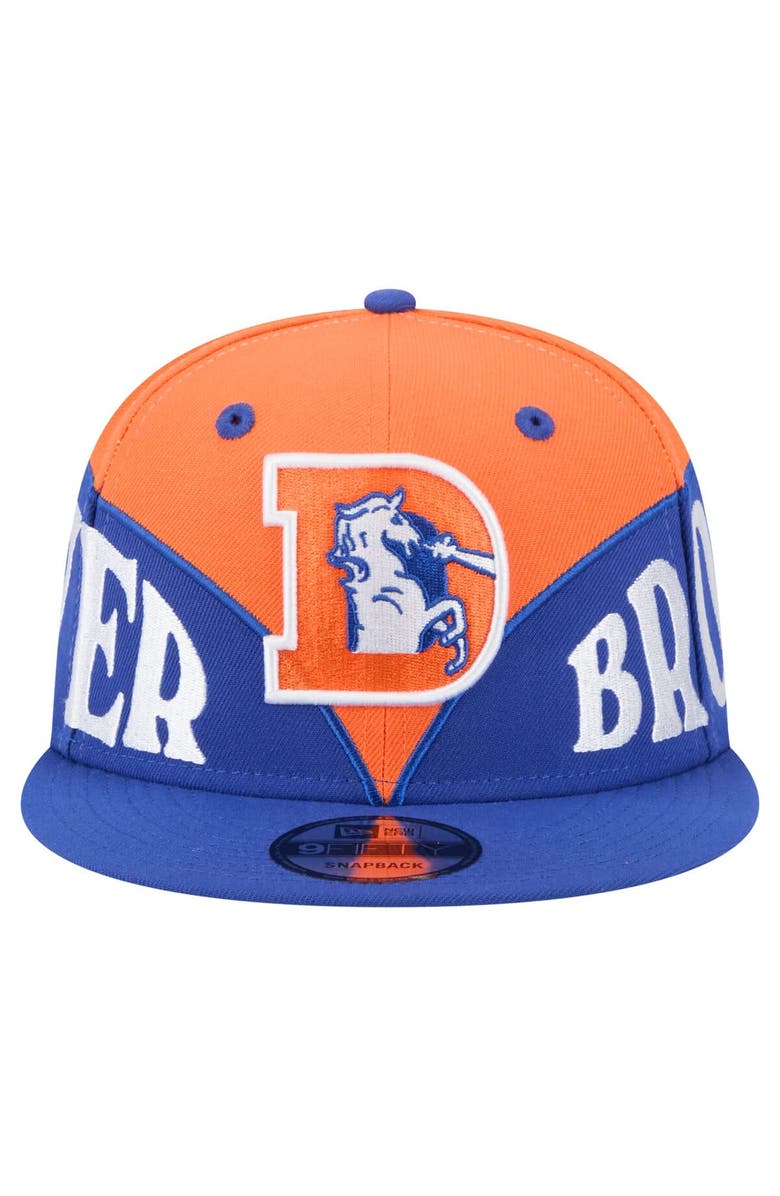 New Era Men's New Era  Orange/Royal Denver Broncos Split 9FIFTY Snapback Hat, Alternate, color, 