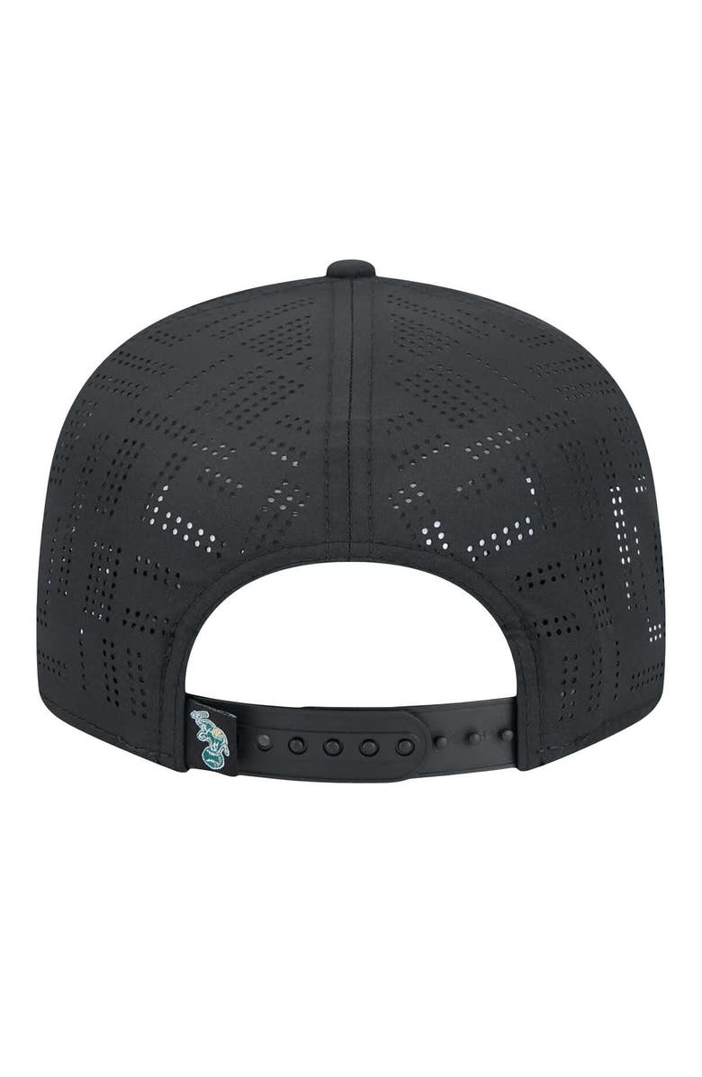 New Era Men's New Era Black Athletics Laser Cut 9FIFTY Snapback Hat, Alternate, color,