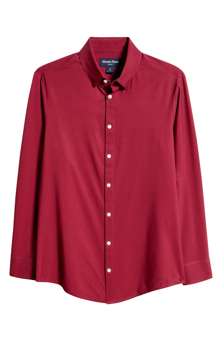 Mizzen+Main Leeward Trim Fit Microdot Performance Button-Up Shirt, Alternate, color, Mulberry Dot