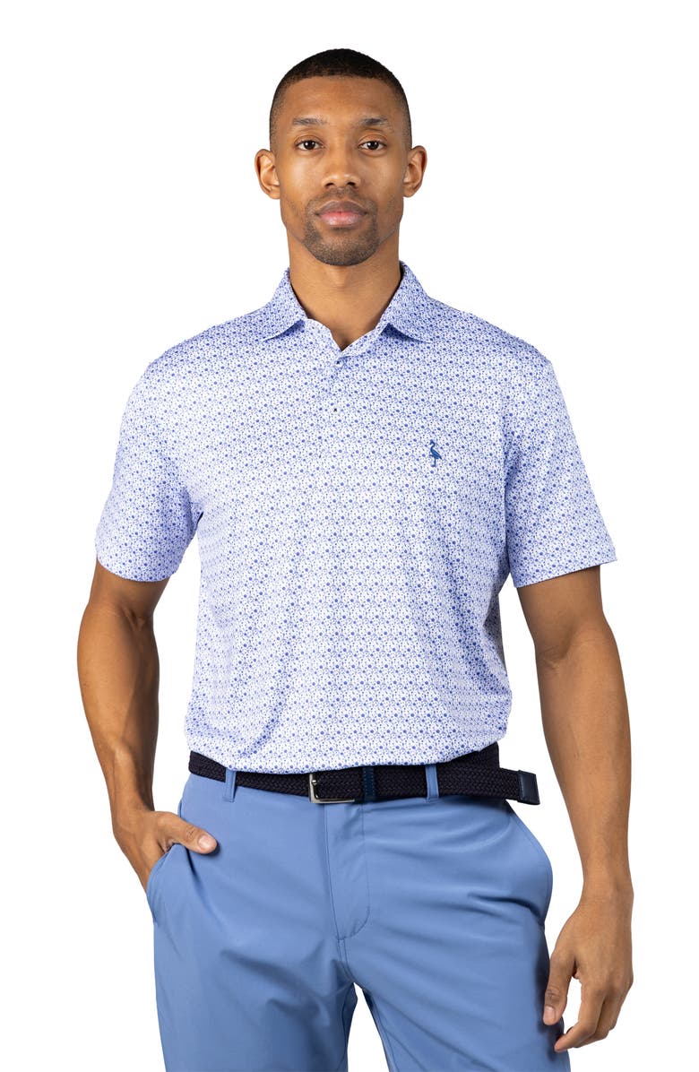 TailorByrd Floral Chain Print Performance Polo, Alternate, color, Blue