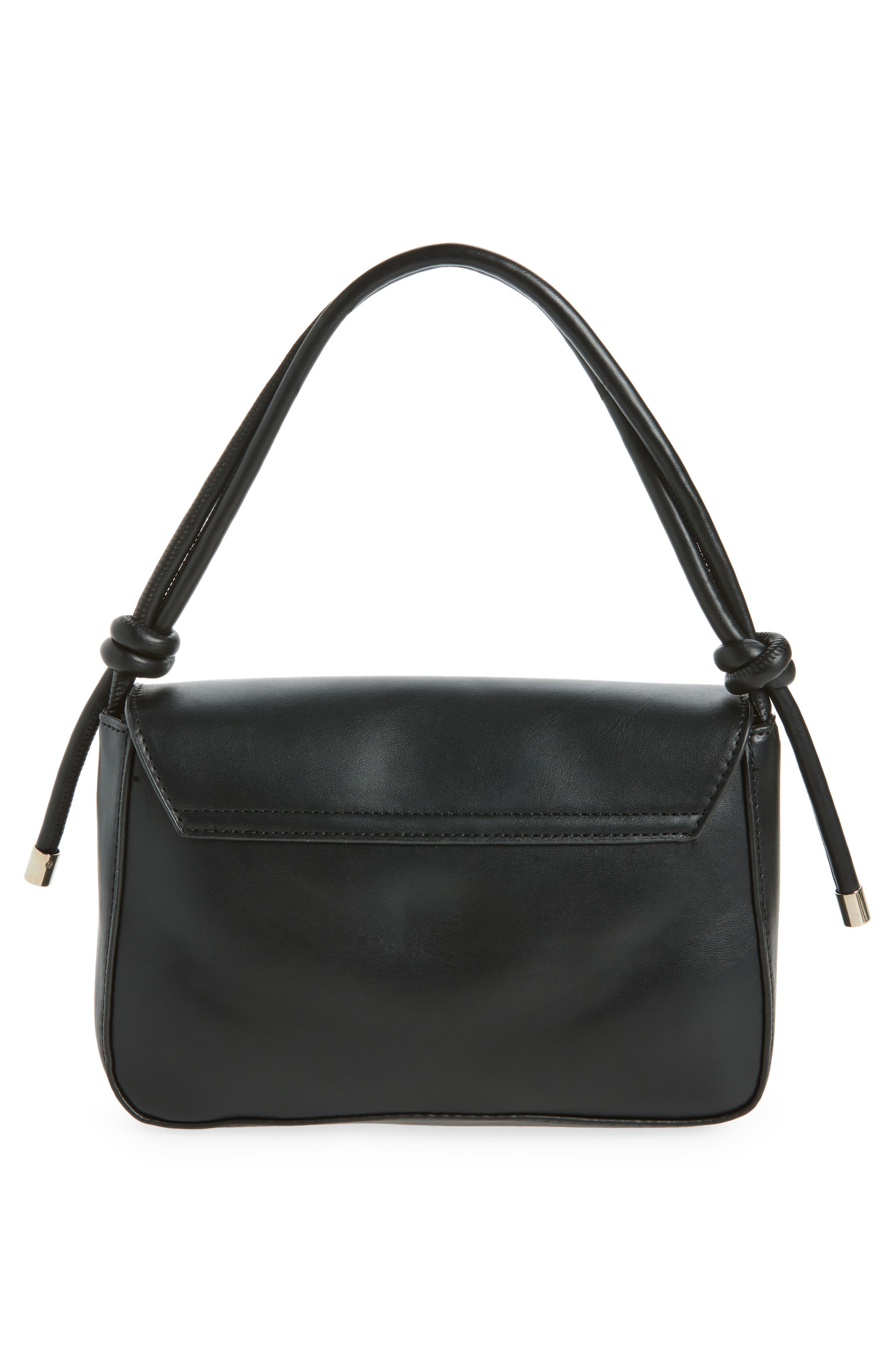 Faux Leather Foldover Mini Bag, Alternate, color, BLACK