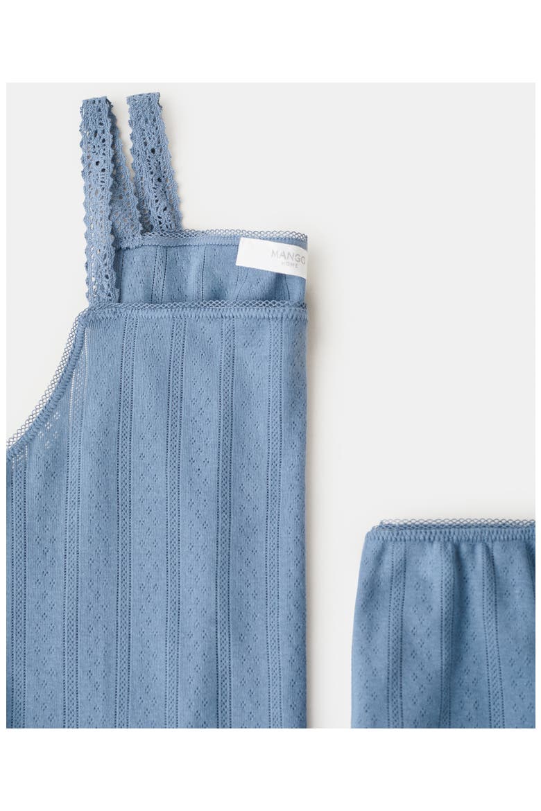 Pointelle Pajama Shorts, Alternate, color, INDIGO BLUE