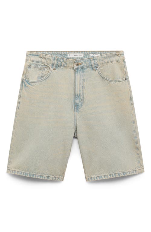 Mango Relaxed Fit Denim Bermuda Shorts In Neutral