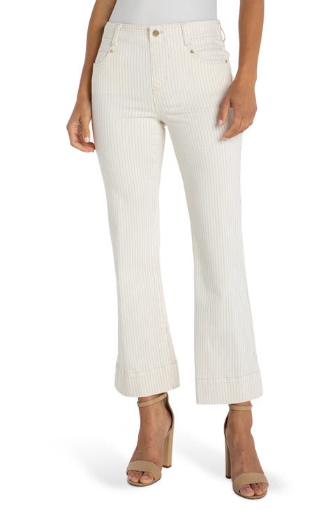 Gia Glider Stripe Pull-On Crop Flare Jeans (Nautical Stripe)