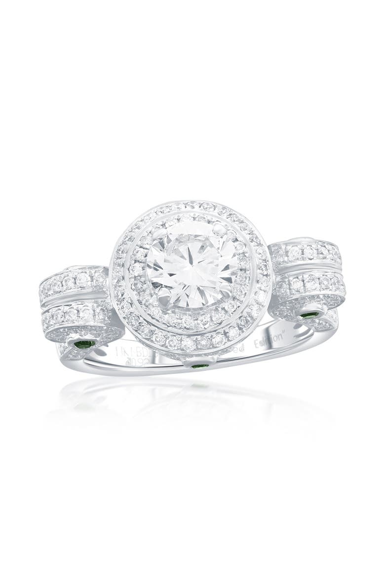14K Gold White & Green Diamond Ring, Main, color, Green