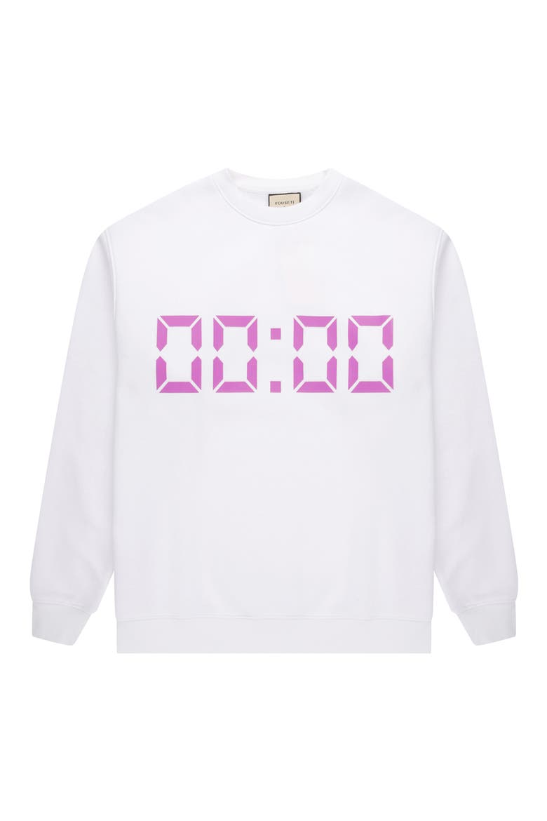 Us Against Time Crewneck Sweatshirt, Alternate, color, WHITE