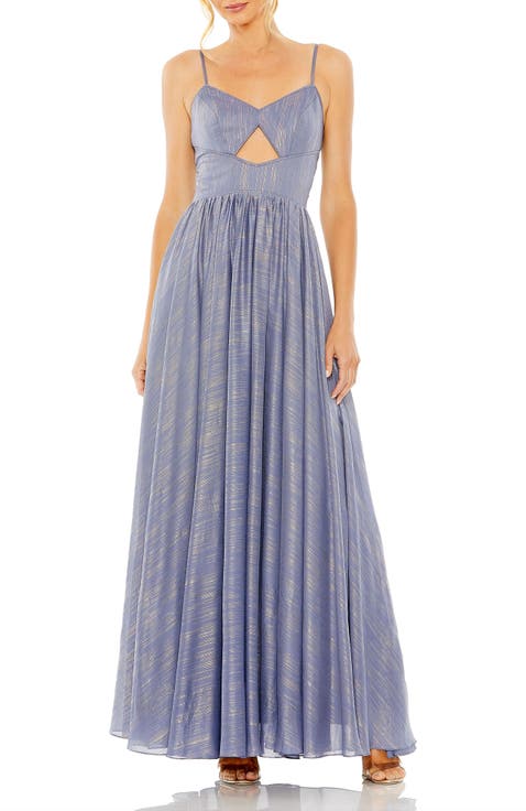 Slim Strap Front Cutout Gown