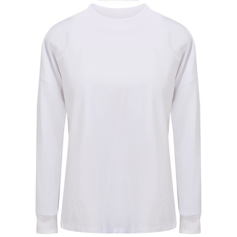 Cotton Boxy Rib Trim Long Sleeve Sweatshirt