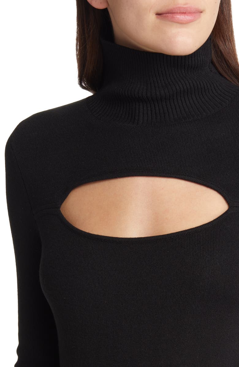 French Connection Cutout Turtleneck Sweater, Alternate, color, 