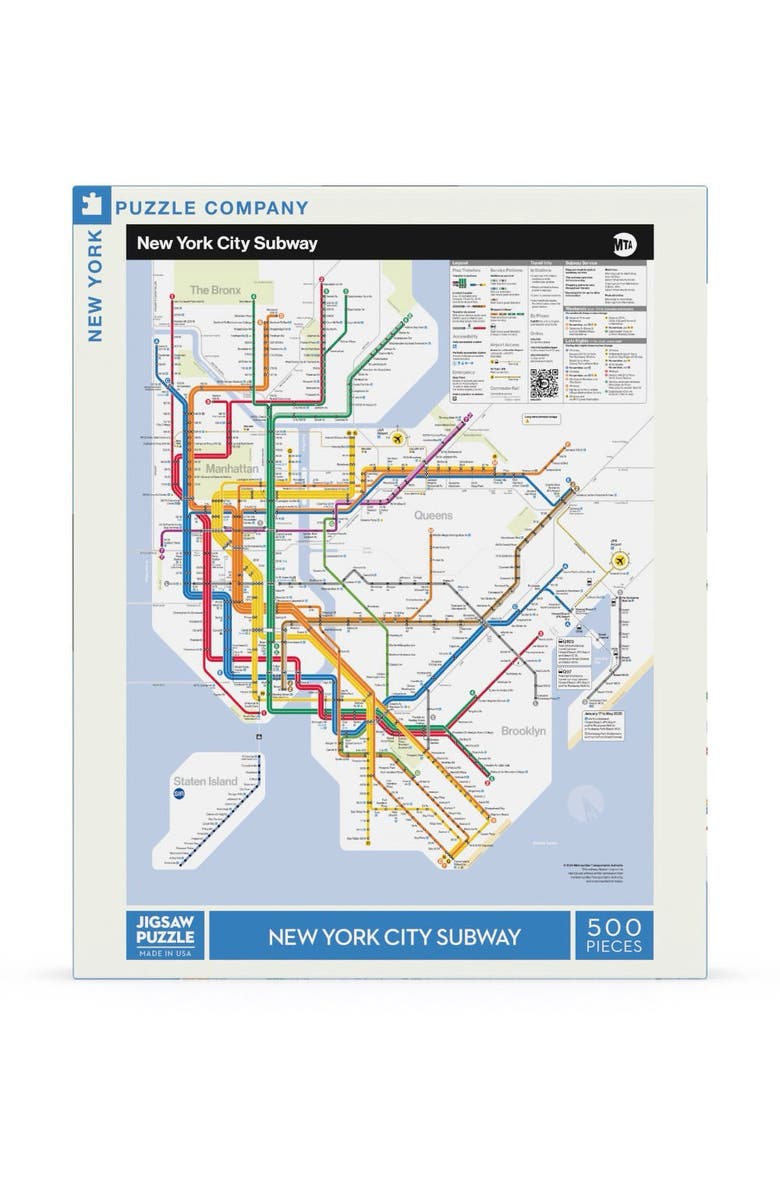 NEW YORK PUZZLE COMPANY New York Subway Map 500 Piece Puzzle, Main, color, NO COLOR