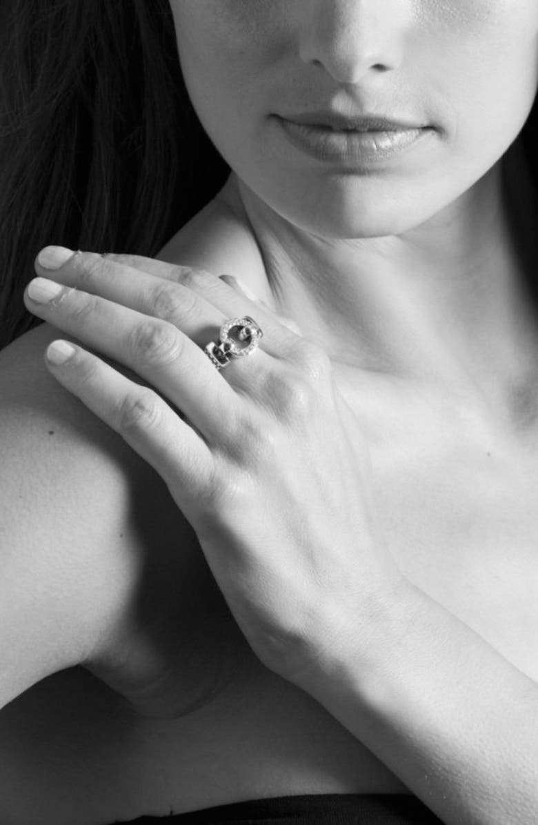 LAGOS 'Enso - Circle Game' Diamond Caviar Ring, Alternate, color, Silver