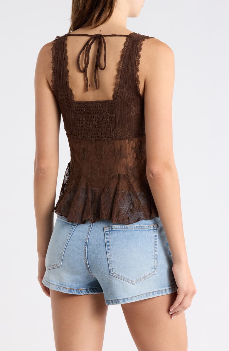 Madden Girl V-Neck Lace Trim Flare Tank, Alternate, color, 
