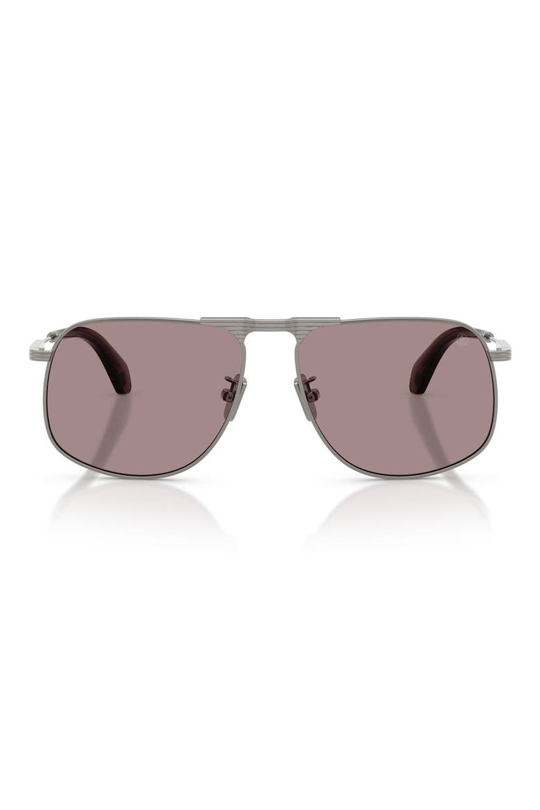 Vitessa 58mm Pilot Sunglasses, Main, color, GUN METAL / SOLID PURPLE